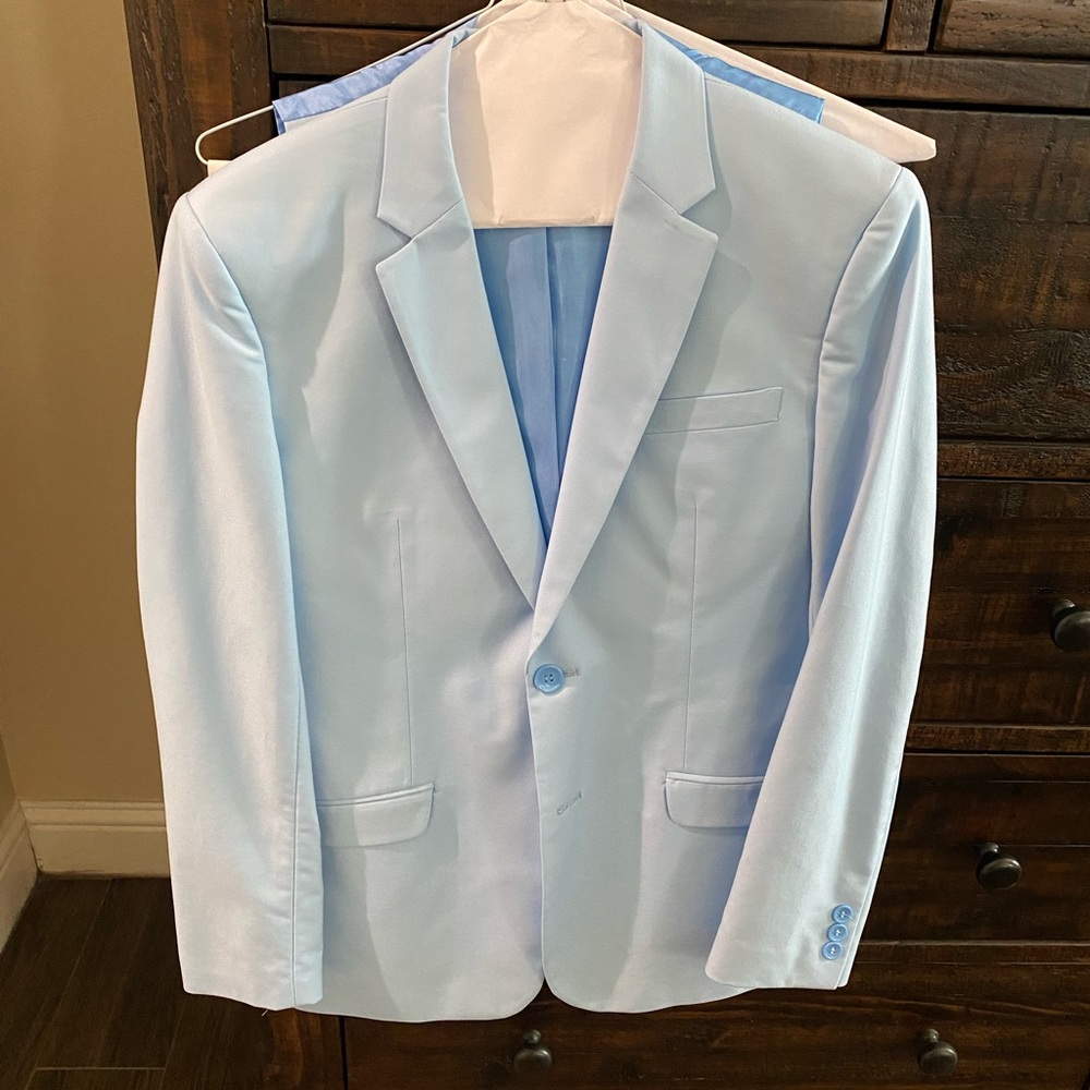Light Blue 4 piece young mens suit